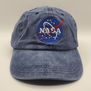 NASA Insignia Embroidered Washed Cap Blue denim